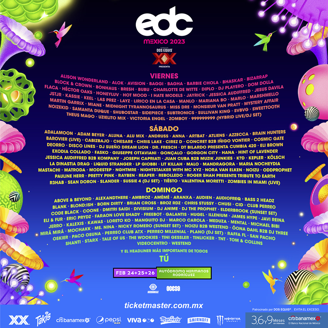 EDC México 2023 Line UP por día RUIDO MAGAZINE